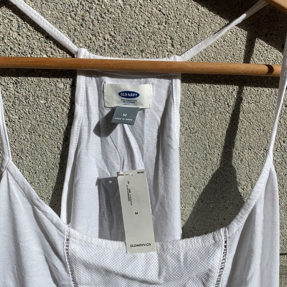 NWT Old Navy Medium Eyelet Racerback tank in white - Picture 2 of 9